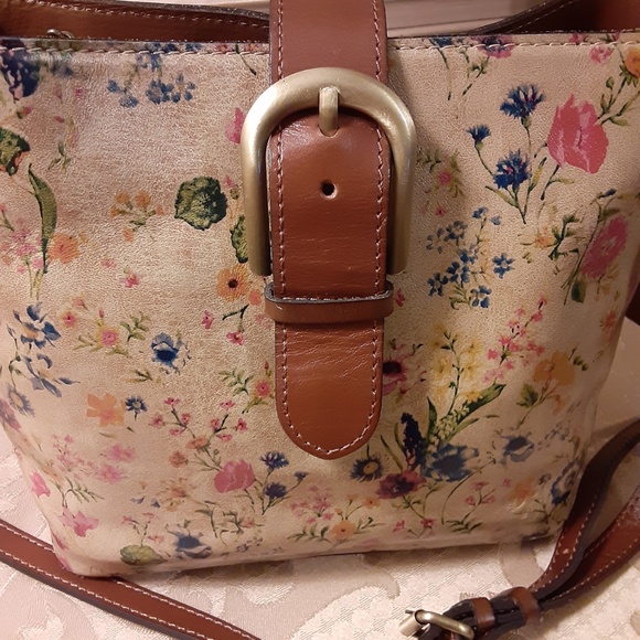 Patricia Nash Floral Leather Satchel/Should Bag - Picture 2 of 16